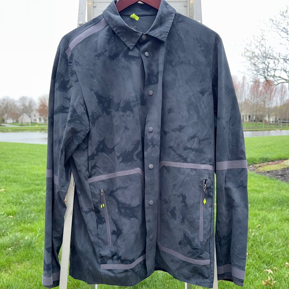 Lululemon X Robet Geller Large Take the Momement Tie Dye Sanp button down shirt